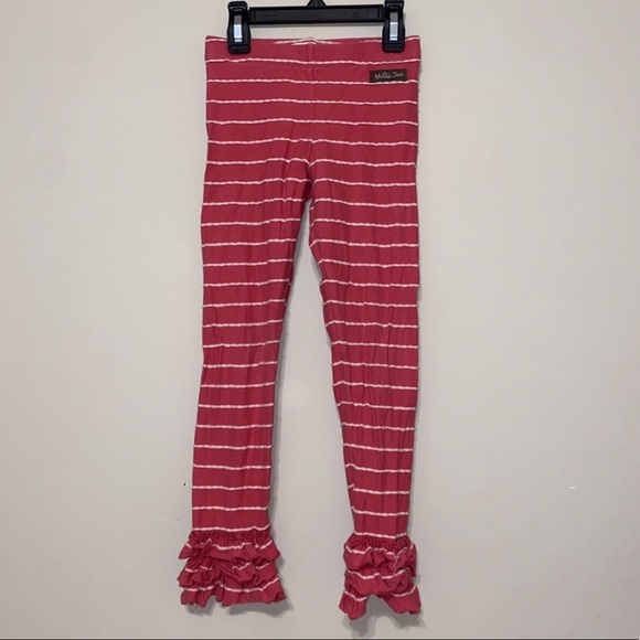 Matilda Jane Pink Striped Ruffle Leggings - Picture 2 of 6